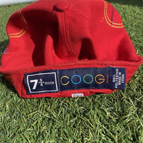 COOGI Mens Fitted Baseball Hat Cap Size 7 3/4 Red Embroidered - Picture 9 of 10
